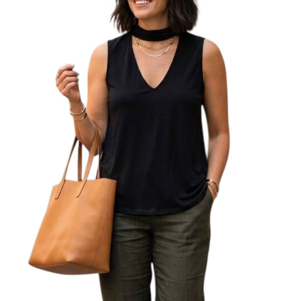 Torrid Super Soft Knit Choker Top Plus Size 2X Black Jersey Longline Sleeveless